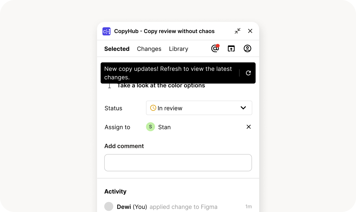 Roll back easily from activity log